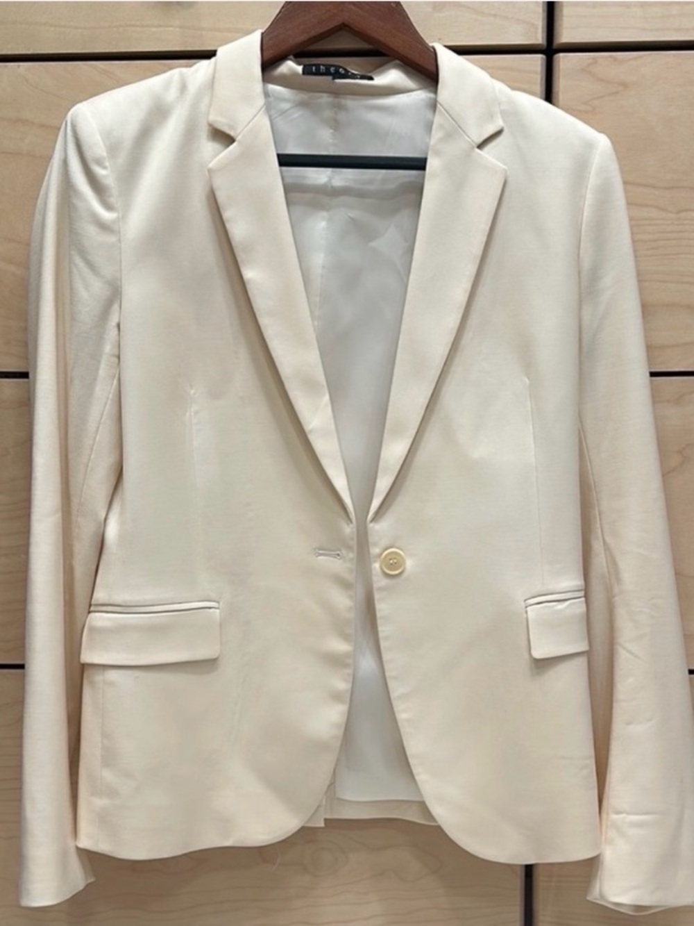Theory Cream Single-Button Women's Blazer